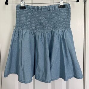 J.Crew Chambray Smocked Mini Skirt